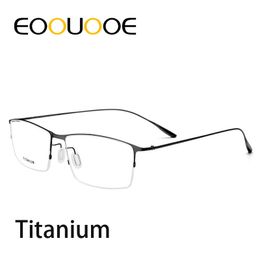 EOOUOOE 100% Titanium Design Men Opticas Glasses Gold Boy Prescription Eyeglass Spectacles Oculos Eyewear Gafas Glasse Frame 10g