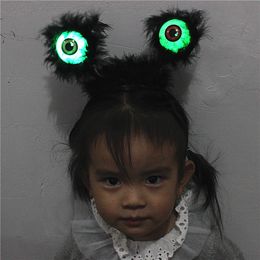 Halloween Luminous Eyeball Headband Hair Hoop Costume Hairband Accessories Hair Sticks for Halloween Party Favors Random Send