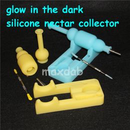 smoking pipes glow in the dark titanium nails 10mm male dabber tools silicon Rig bongs silicone nectar SiliNectar
