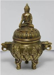 Chinese folk collection of bronze Buddha dragon censerChinese folk collection of bronze Buddha dragon censer