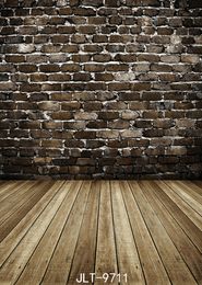 brown Grey brick wall wooden floor backdrop baby shower new born baby photography accessories backgrounds for photo studio