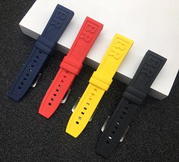 Nature Rubber Watch Strap 22mm 24mm Black Blue Red Yelllow Watchband Bracelet For Band Logo On2737