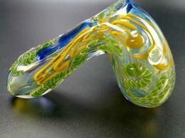 New Bending Colourful Glass Smoking Pipe Hand Pipe Variety Patterns Handmade Great Product Decorate Beautiful Colour Unique Design