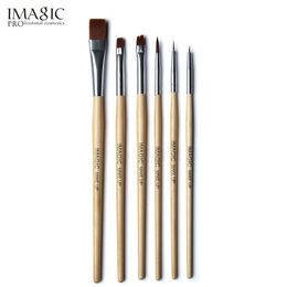 IMAGIC 6pcs/set brush painting paint brush for body and face make up brush set tools with wood handle and Kolinsky