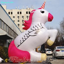 Pure Inflatable Pink Unicorn Cute Inflated Unicorn for Outdoor Advertisement