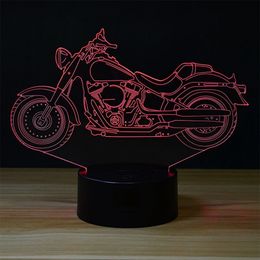 Big Size Motorcycle Phantom 3D USB Desk Lamp 7 Changeable Colour LED Night Light #R42