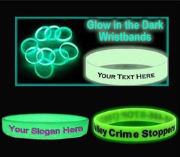 Wholesale 500pcs/lot Customised glow in the dark silicone bracelets/ wristband for promotional gift,sports band DHLFREE SHIPPING