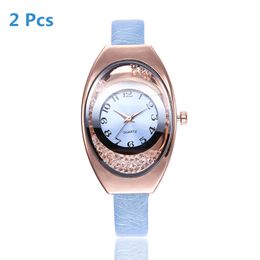 Pack of 2 Women Bracelet Watches Fashion Women Dress Wristwatch Ladies Quartz Sport Watch Dropshiping 009