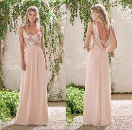 Bridesmaid Dresses Long Country Custom Made A-Line Chiffon Floor Length Jewel Zip Maid Of the Honour Gown For Wedding Guest