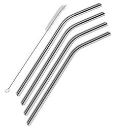 30oz and 20oz Wholesale Stainless Steel Straw reusable straight bend drinking tool silicone more different size