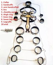 2022 Chastity Devices Stainless steel and silicone male sex toys for men handcuffs belt master slave sex games
