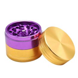 Metal smoke grinder diameter 50mm bright gold blinder smoke breaker Aluminium material