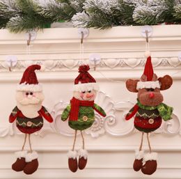 Christmas Hanging Dolls Decorations Christmas Ornaments Gift Santa Claus Snowman Elk Tree Cloth Toy Doll