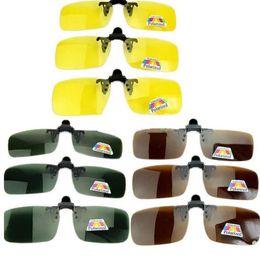Free DHL Wholesale- New Fashion Clip-on Glasses Polarised Glasses Day Night Vision Clip-on Sunglasses Driving Glasses
