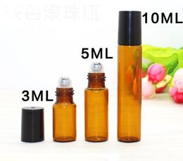 Wholesale Price 600pcs 1ml 2ml 3ml 5ml 10ml Glass Roller Bottles with Stainless Steel Ball For Essential Oil Free DHL Shipping SN797