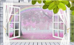 Custom 3d Photo Wall paper Original 3D fantasy cherry tree Extension Personality Wall Mural Wallpaper Painting