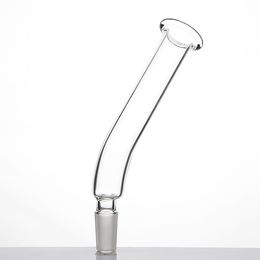 Mouth Piece high Clear Borosilicate Glass Smoking Ground Glass with 14mm male joint tube bent 402
