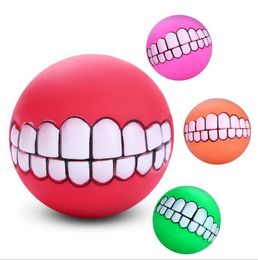 Pet Puppy Dog Funny Teeth Ball Chew Sound Dogs Play toy Pets Dog Puppy Ball Teeth Silicone sound Toy