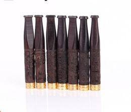 All wood carved ebony tie rods filter cigarette mouthpiece, wooden cigarette fittings, cigarette holder accessories