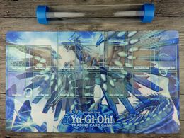 YuGiOh Blue-Eyes Chaos MAX Dragon Custom Playmat Master rule 4 Zones Free Tube Free Shipping for receiving bags.