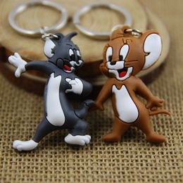 Movie Series Tom And Jerry Pendant Super Cut Key chains Keyring Toy Figures For Kids Gift