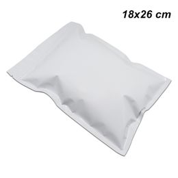 50 PCS White 18x26 cm Mylar Foil Aluminium Bag with Zipper Mylar Type Foil Pouch Resealable Food Commercial Grade Packaging Bags