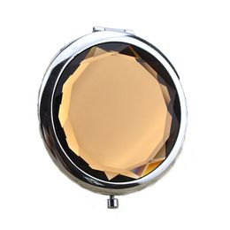 2018 Portable Lady Pocket Crystal Makeup Mirror Round Double Sides Folding Make Up Compact Mirrors Best Gifts