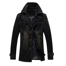 2019 outono inverno jaquetas estilo longo moda masculina casaco casual negócios trench coat masculino jaqueta jeans