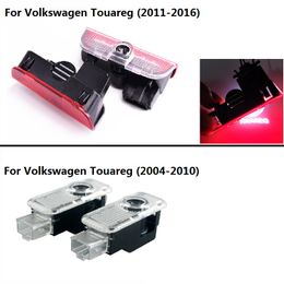 -2pcs LED Porte Avertissement Lumière Laser Logo Projecteur Bienvenue lampe Pour VW nouveau Touareg 2011-2017 vieux Touareg 2004 - 2010