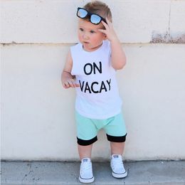 Baby Clothing Sets Boys Clothes Letter Print Tops Vest + Shorts 2pcs 2018 Summer Baby Boy Suit Boutique Infant Toddler Kids Clothing boys