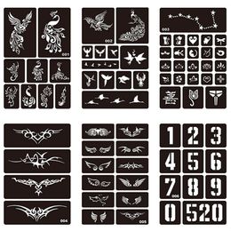 15 Styles 1 Sheet Henna Waterproof Tattoo Stencil Design Women Body Art Airbrush Paint Temporary Tatoo Sticker #275072