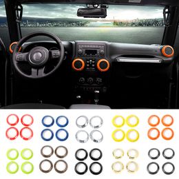 Car Air Condition Vent Decoration Ring ABS Interior Accessories Fit For Jeep Wrangler 2011-2017 Car Styling