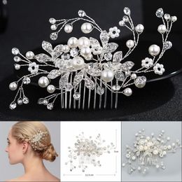 2022 New Fashion Bridal Wedding Headpieces Tiaras Rhinestone Hair Comb Bridal Jewellery Accessories Crystal Pearl Diamond Tiara In Stock