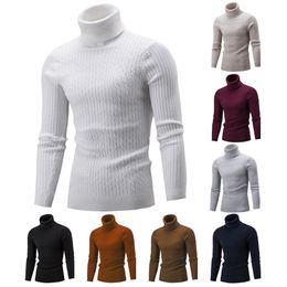 Men's Sweaters Plain sweater top pullovers simple and slim winter long sleeves warm knit pullovers