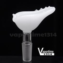 Shark Glass Bowl Air Hole Tooth 14mm 18mm Male Joint Connexion White Water Pipe Oil Rig Bubbler Smoking Bong Herb Holder 381