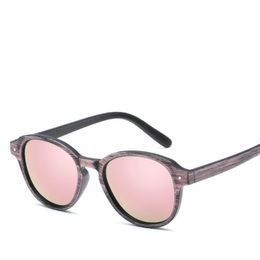 -Mode Sonnenbrillen für Männer Frauen Retro Sonnenbrille Holzmaserung Rahmen Brillen Farbfilm Brillen Brillen