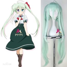 Magical Girl Lyrical Nanoha Einhart Stratos Long Green Cosplay Party Wig Hair