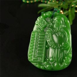 100% Natural Jade China Green Jade Jasper Pendant Necklace Amulet Lucky Pendant Collection Summer Ornaments Natural Stone Hand Engraving