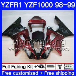 Bodywork For YAMAHA YZF R 1 YZF 1000 YZF1000 YZFR1 98 99 Frame 235HM.8 YZF-1000 YZF-R1 98 99 Body YZF R1 1998 1999 Wine red hot sale Fairing