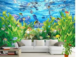 Beautiful underwater world 3D TV background wall wallpaper for walls 3 d for living room