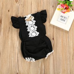 Cute Baby Rompers Summer Baby Girls Clothes Lace Romper Toddler Girl Ruffles Backless Sunsuit Playsuit Outfits Clothes Set Kids Clothing