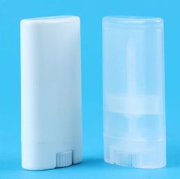 Portable DIY 15ml Plastic Empty Oval Lip Balm Tubes Deodorant Containers Clear White Lipstick Lip Tubes LX2264