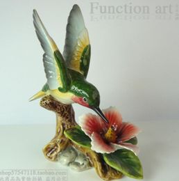 Ceramic flower figurines of birds home decor ceramics Hummingbird Ornament Crafts Decoration Rooms porcelain figurine of an animal