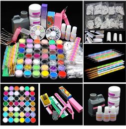 Hot Sale Acrylic Power Manicure Nail Kit Acrylic Liquid Tips Cutter Glitter Rhinestones File Brush Manicure Nail Art Tool Set Gel Kit