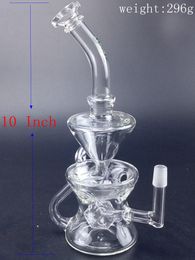 New Design Double Recycler bong 10 Inch Glass Ball Shape Recycler Fab Faberge Egg Bottom Shower Head Prc Comes With Dome & Nail