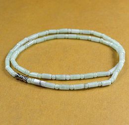 Natural A JADE JADEITE Bead Beads Necklace light green Bride Jewellery Summer Ornaments Natural stone Hand engraving