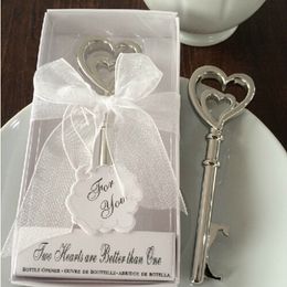Double Heart Bottle Openers Metal Key Bottle Opener Silvery Wedding Favours Love Beer Bottle Openers Wedding Souvenir