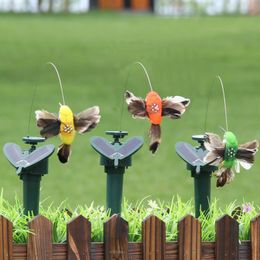 Plastic Simulation Solar Energy Bird Vivid Fly Fluttering Hummingbird Toys For Garden Yard Decorations Factory Direct Sale 9lla BB