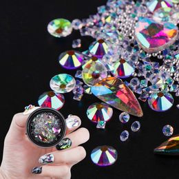 Colourful Nail Art Decoration Charm Gem Beads Rhinestone Hollow Shell Flake Flatback Rivet Mixed Shiny Glitter 3D DIY Accessories