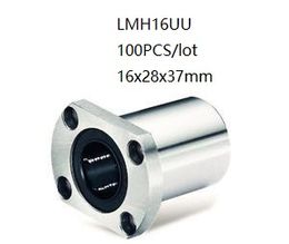 100pcs/lot LMH16UU 16mm linear ball bearings oval flanged linear bushing linear motion bearings 3d printer parts cnc router 16x28x37mm